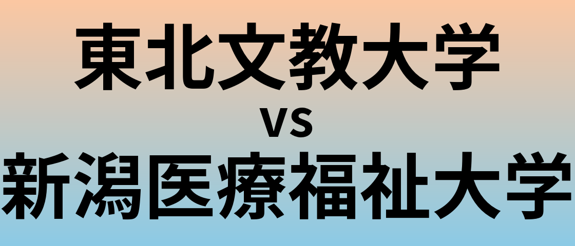 東北文教大学と新潟医療福祉大学 のどちらが良い大学?