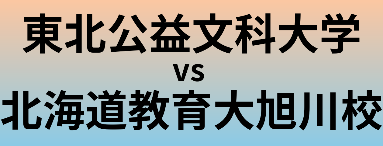 東北公益文科大学と北海道教育大旭川校 のどちらが良い大学?