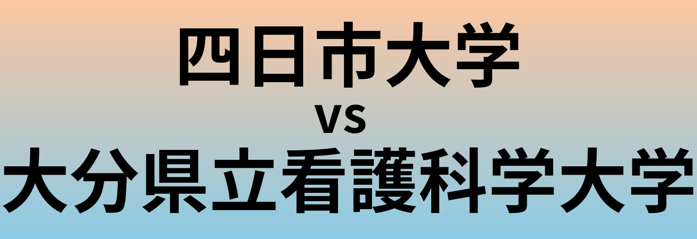四日市大学と大分県立看護科学大学 のどちらが良い大学?