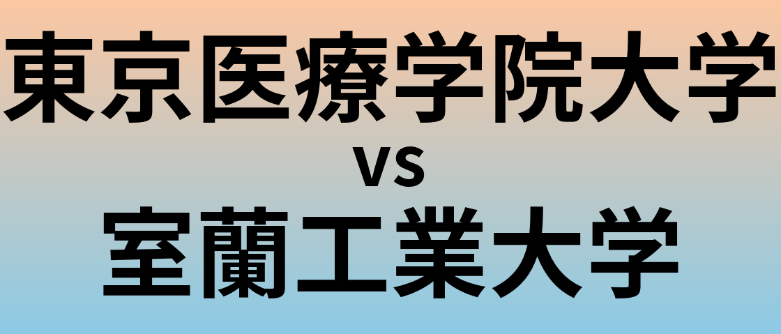 東京医療学院大学と室蘭工業大学 のどちらが良い大学?