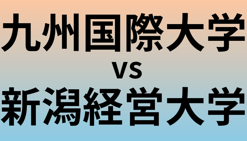 九州国際大学と新潟経営大学 のどちらが良い大学?