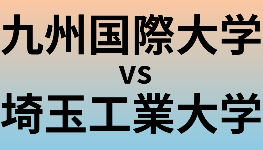 九州国際大学と埼玉工業大学 のどちらが良い大学?