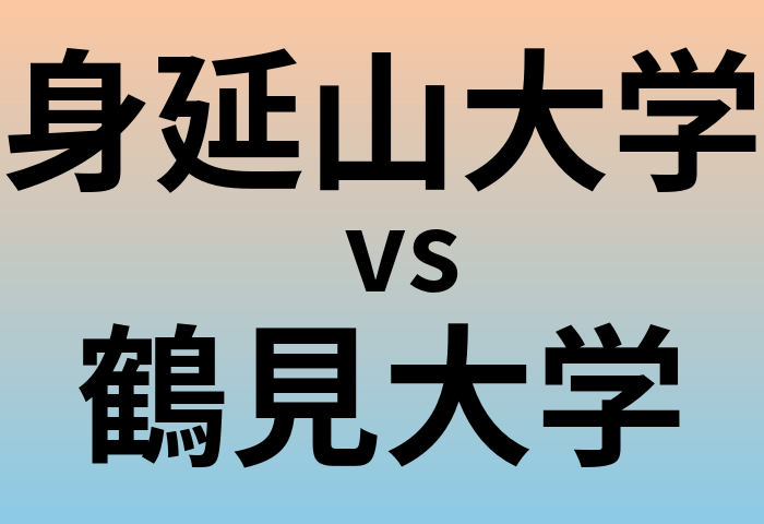 身延山大学と鶴見大学 のどちらが良い大学?