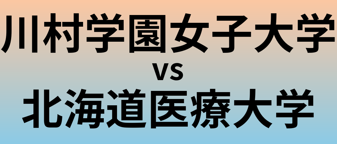 川村学園女子大学と北海道医療大学 のどちらが良い大学?