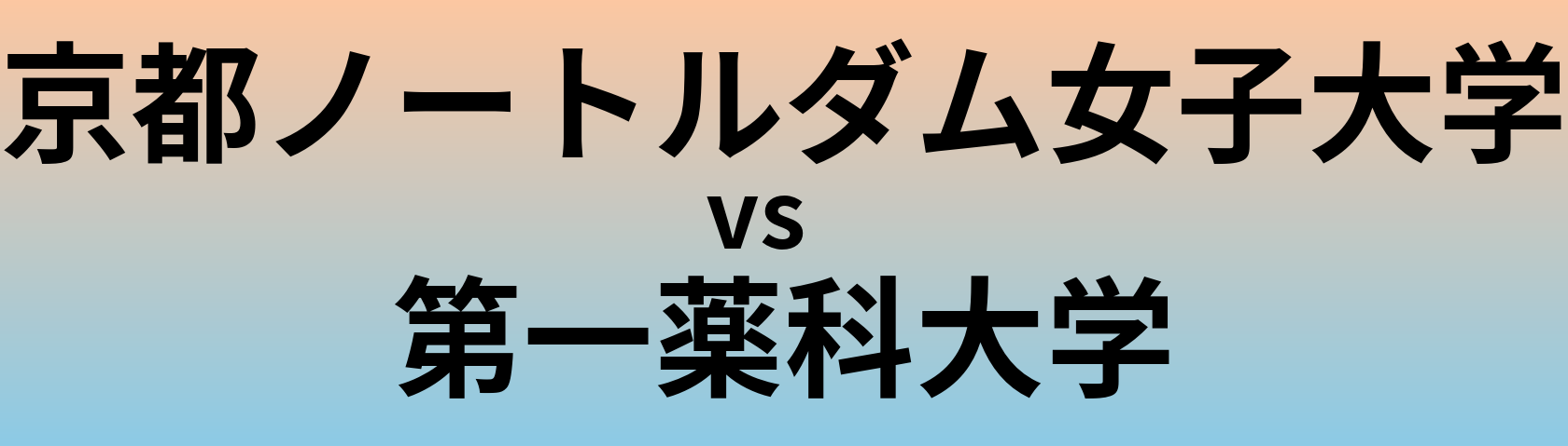 京都ノートルダム女子大学と第一薬科大学 のどちらが良い大学?