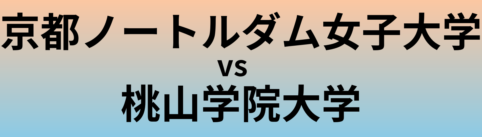 京都ノートルダム女子大学と桃山学院大学 のどちらが良い大学?