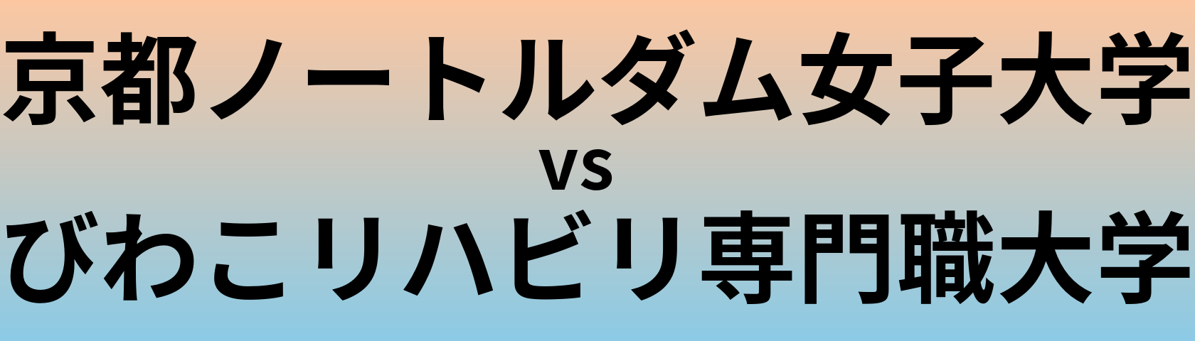 京都ノートルダム女子大学とびわこリハビリ専門職大学 のどちらが良い大学?