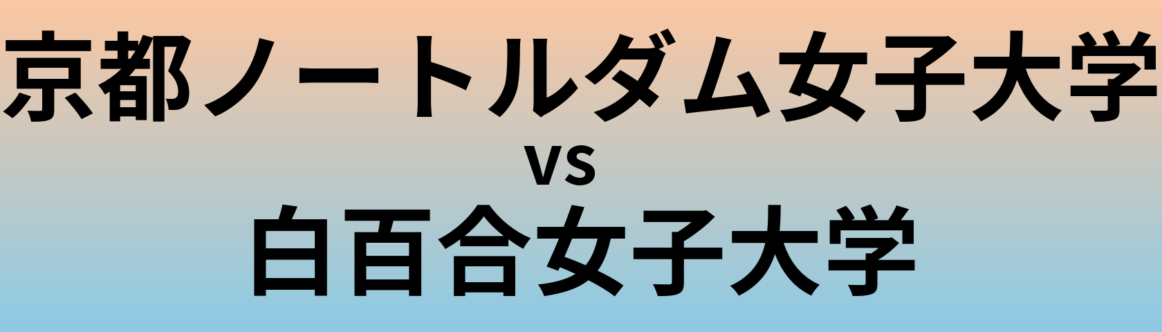 京都ノートルダム女子大学と白百合女子大学 のどちらが良い大学?