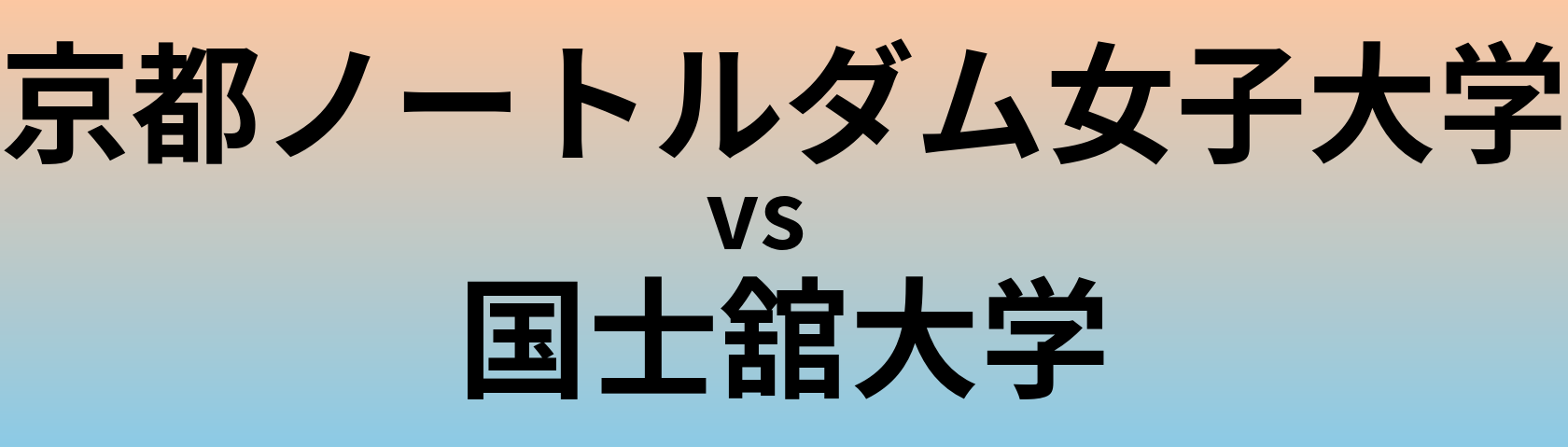 京都ノートルダム女子大学と国士舘大学 のどちらが良い大学?