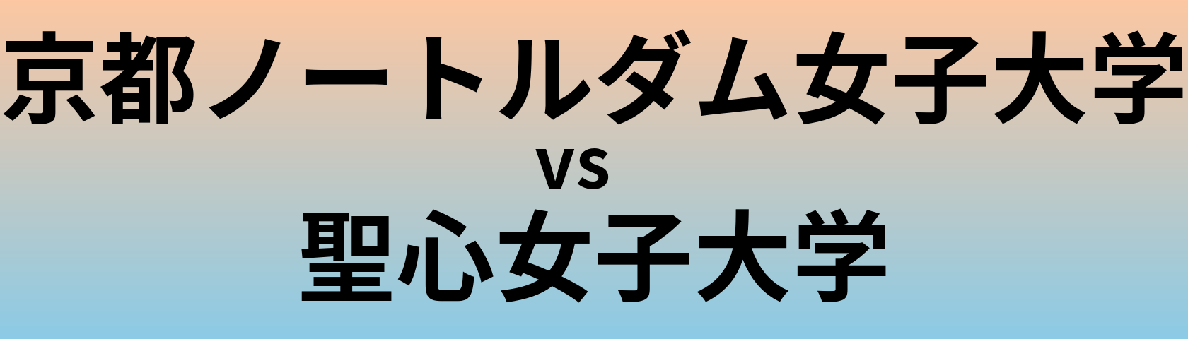 京都ノートルダム女子大学と聖心女子大学 のどちらが良い大学?