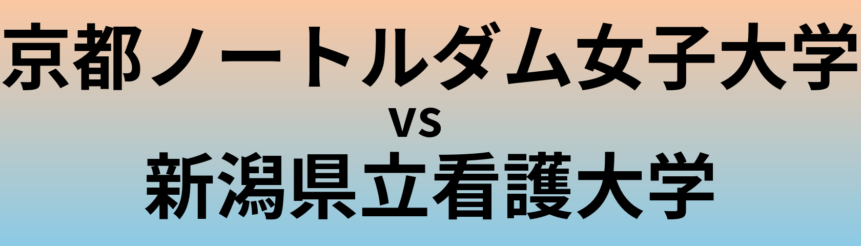 京都ノートルダム女子大学と新潟県立看護大学 のどちらが良い大学?