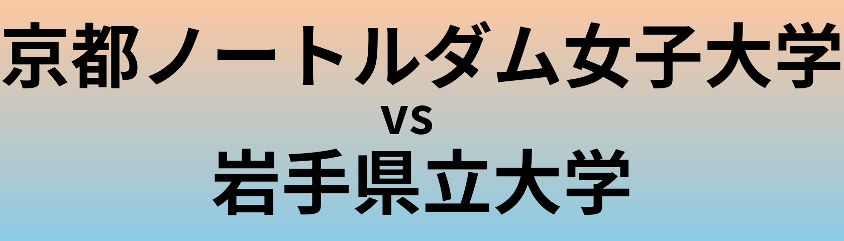 京都ノートルダム女子大学と岩手県立大学 のどちらが良い大学?