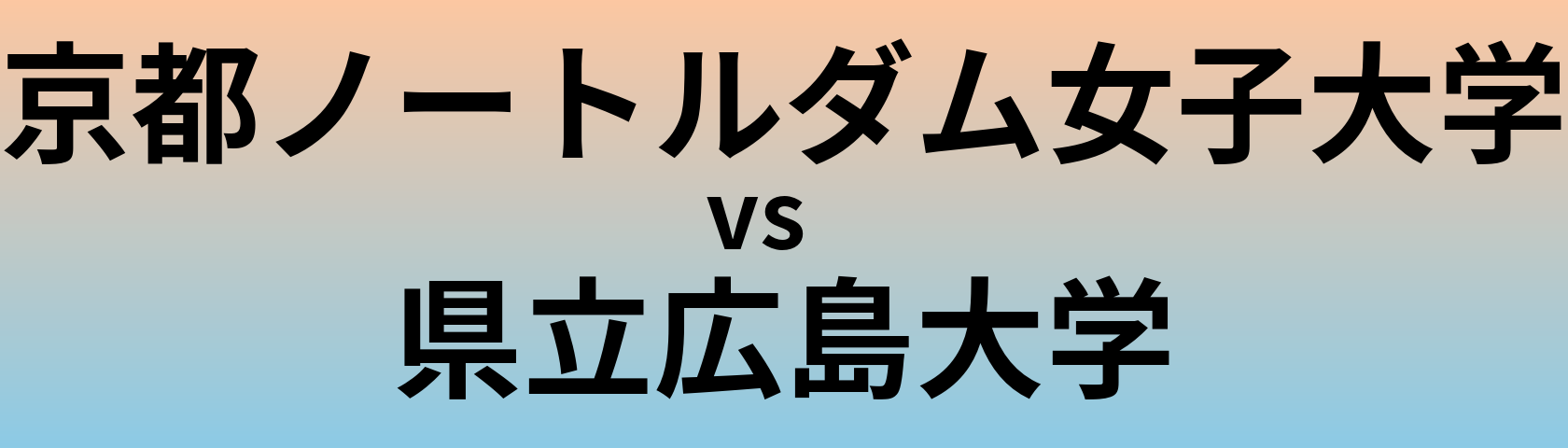 京都ノートルダム女子大学と県立広島大学 のどちらが良い大学?