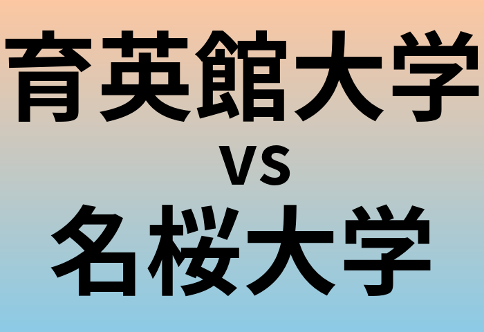 育英館大学と名桜大学 のどちらが良い大学?