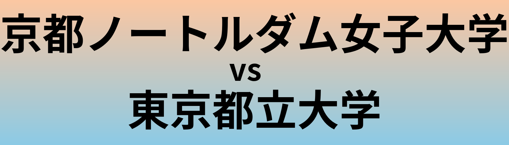 京都ノートルダム女子大学と東京都立大学 のどちらが良い大学?