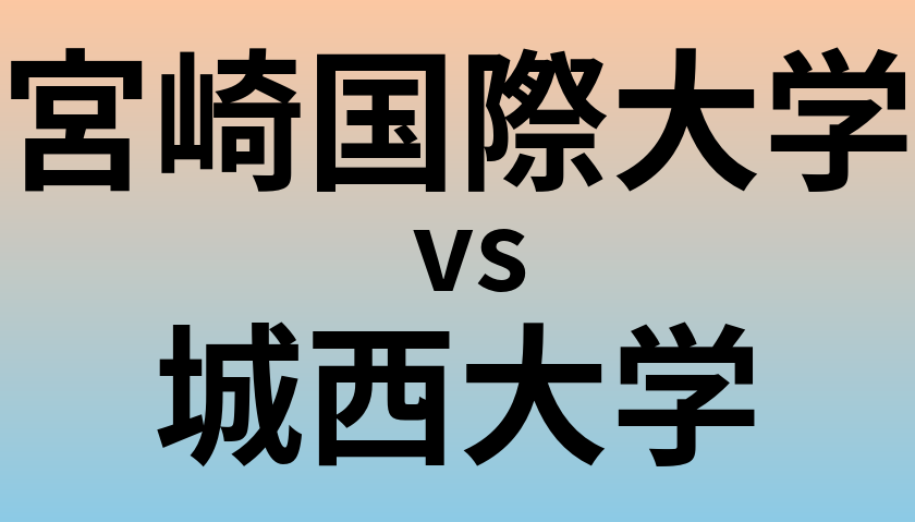 宮崎国際大学と城西大学 のどちらが良い大学?
