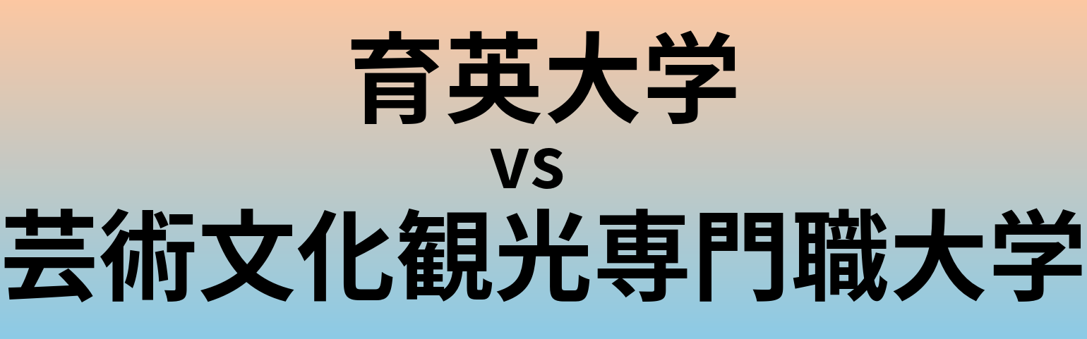 育英大学と芸術文化観光専門職大学 のどちらが良い大学?
