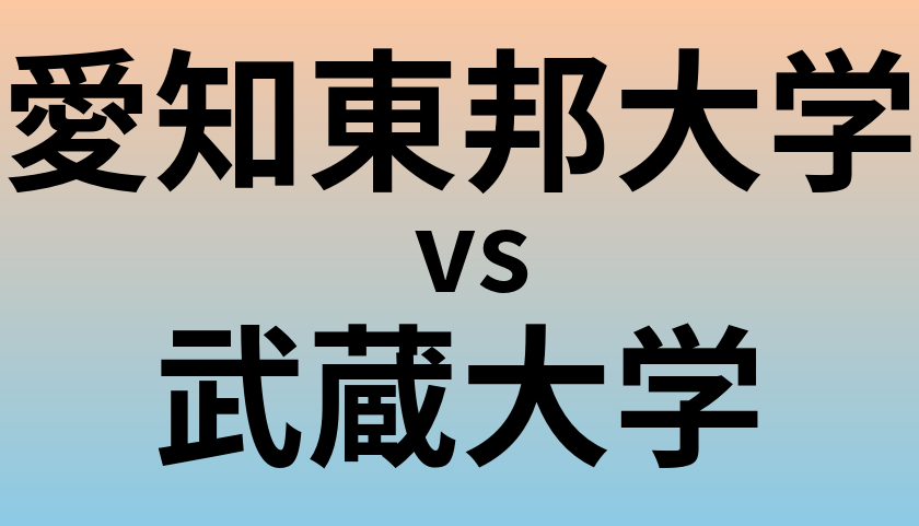 愛知東邦大学と武蔵大学 のどちらが良い大学?