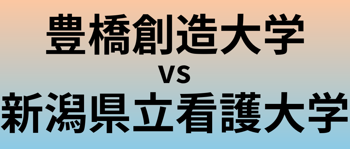 豊橋創造大学と新潟県立看護大学 のどちらが良い大学?