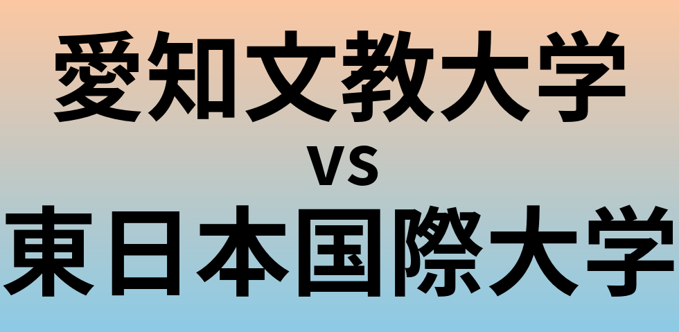 愛知文教大学と東日本国際大学 のどちらが良い大学?