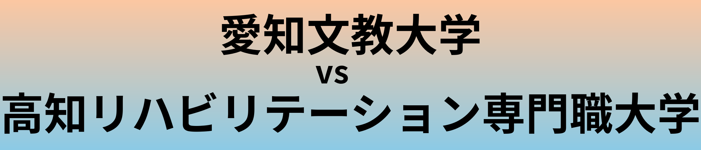 愛知文教大学と高知リハビリテーション専門職大学 のどちらが良い大学?