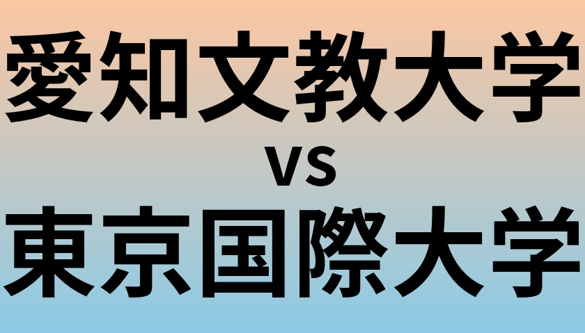 愛知文教大学と東京国際大学 のどちらが良い大学?