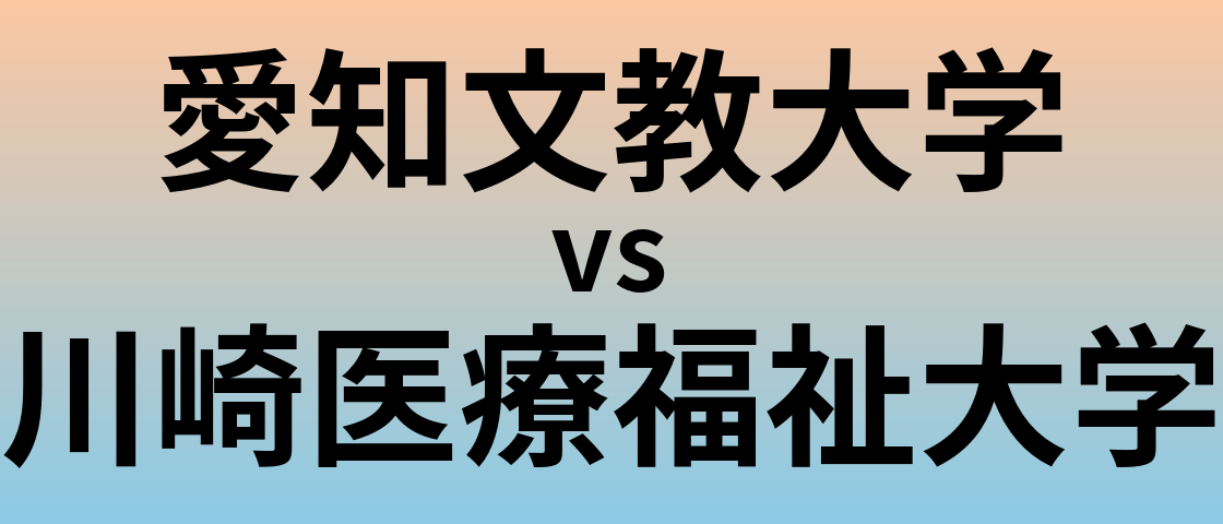 愛知文教大学と川崎医療福祉大学 のどちらが良い大学?