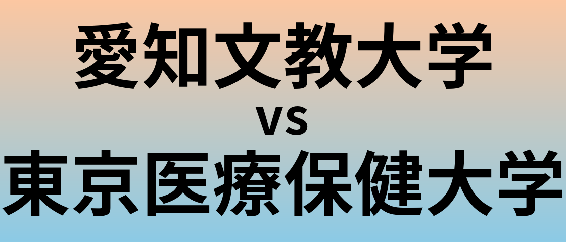 愛知文教大学と東京医療保健大学 のどちらが良い大学?