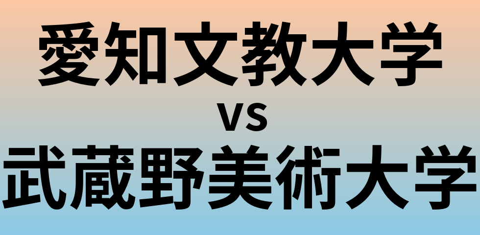 愛知文教大学と武蔵野美術大学 のどちらが良い大学?