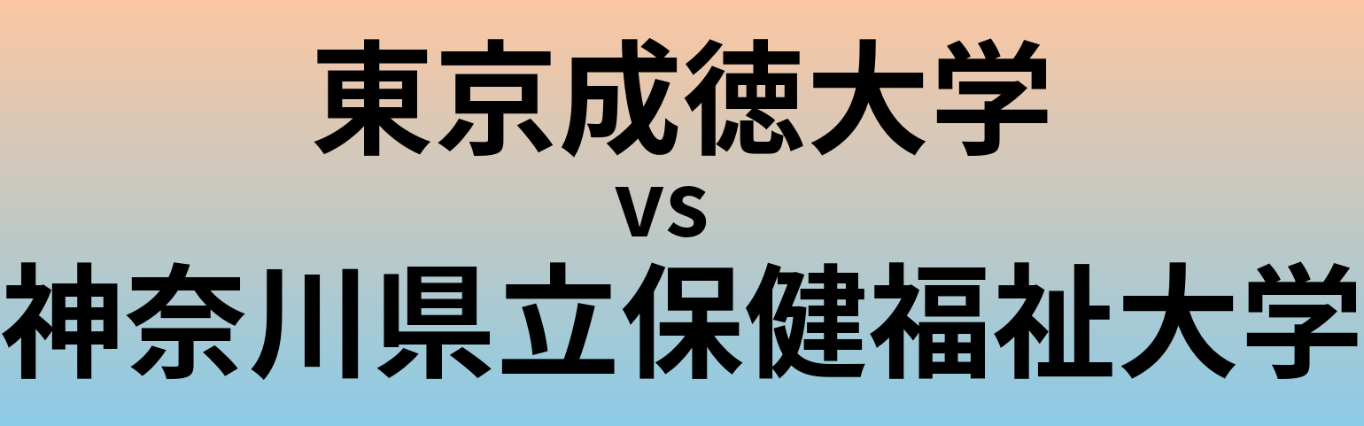 東京成徳大学と神奈川県立保健福祉大学 のどちらが良い大学?