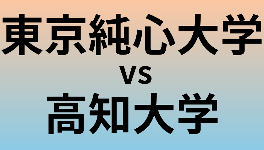 東京純心大学と高知大学 のどちらが良い大学?