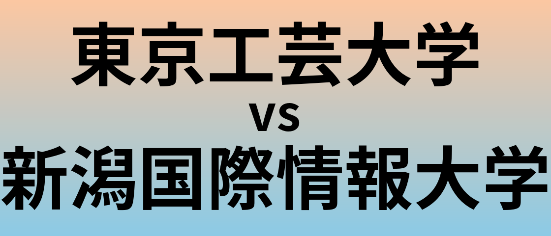 東京工芸大学と新潟国際情報大学 のどちらが良い大学?
