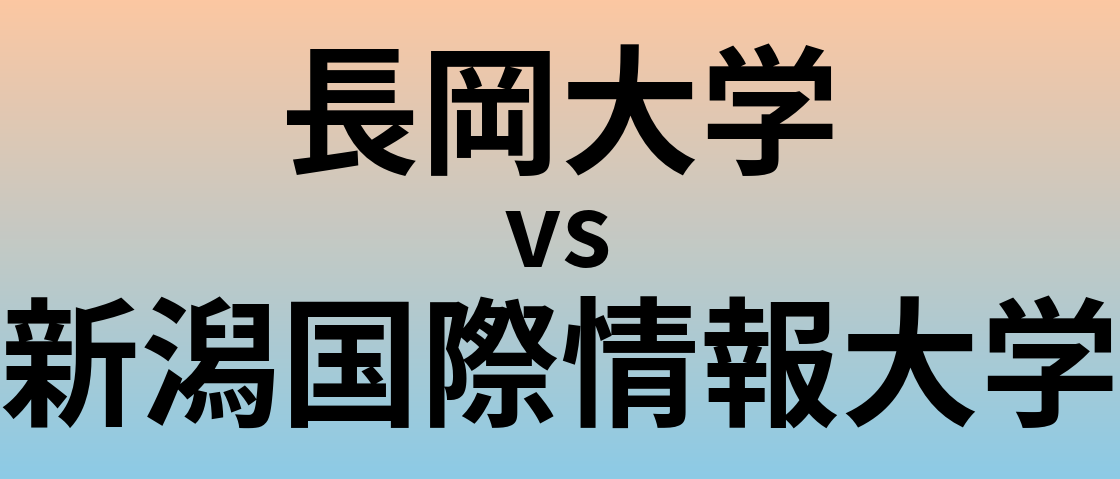 長岡大学と新潟国際情報大学 のどちらが良い大学?