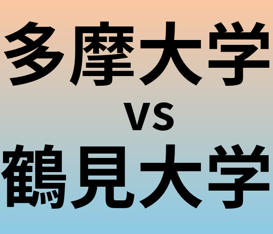 多摩大学と鶴見大学 のどちらが良い大学?