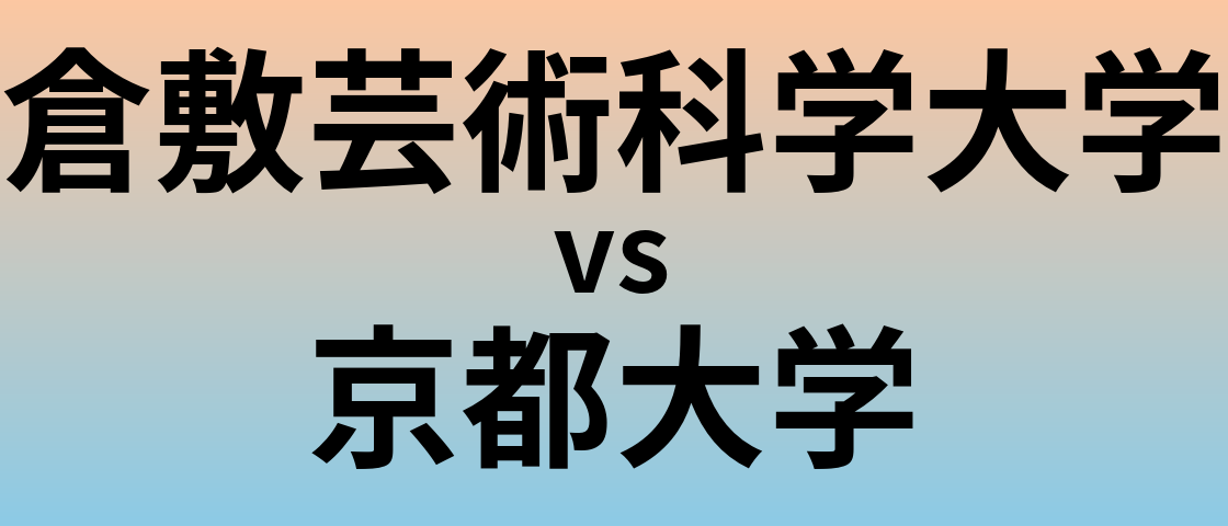 倉敷芸術科学大学と京都大学 のどちらが良い大学?