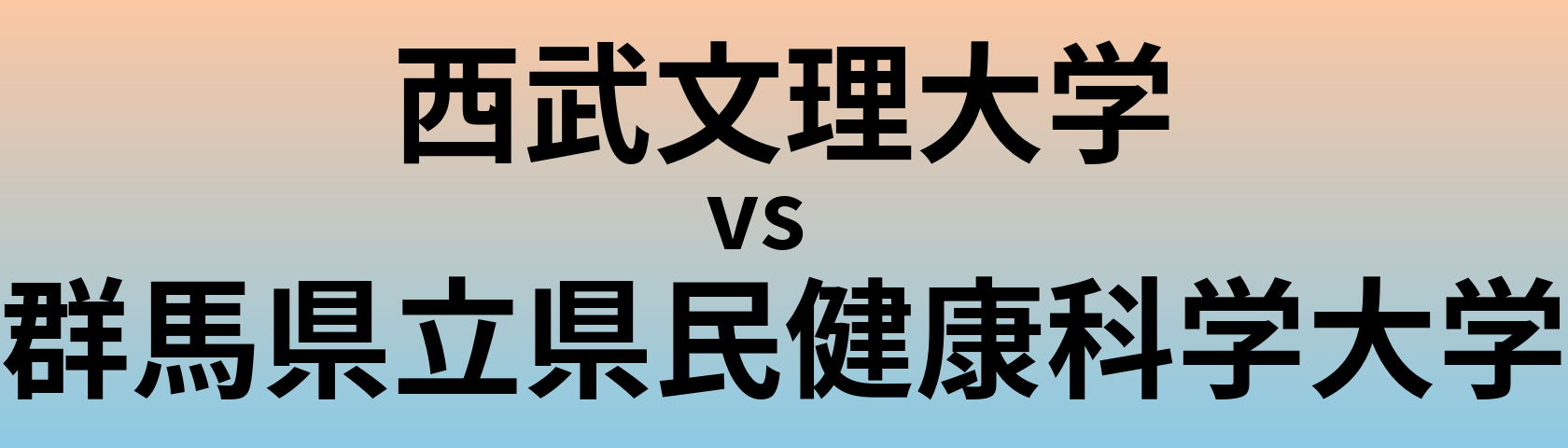 西武文理大学と群馬県立県民健康科学大学 のどちらが良い大学?