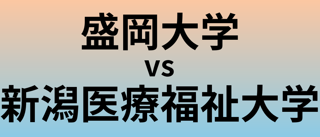盛岡大学と新潟医療福祉大学 のどちらが良い大学?