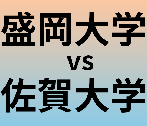 盛岡大学と佐賀大学 のどちらが良い大学?