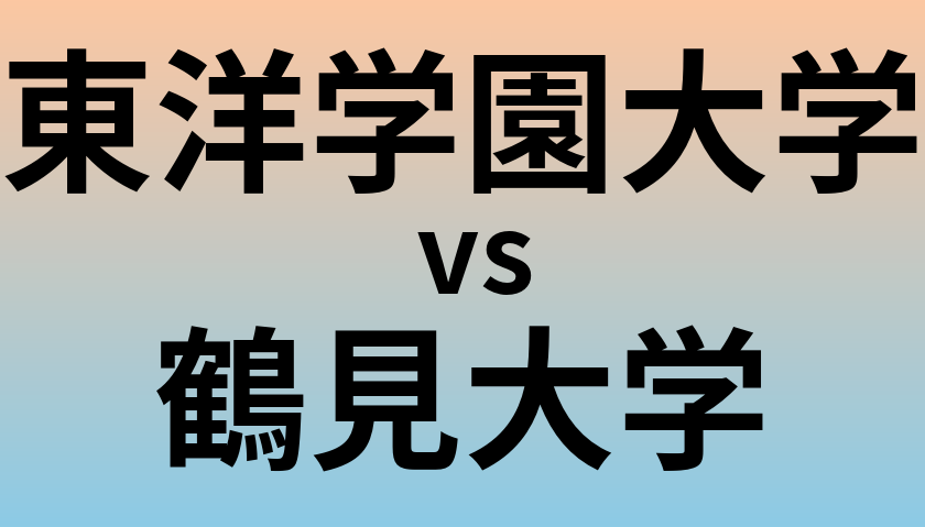 東洋学園大学と鶴見大学 のどちらが良い大学?