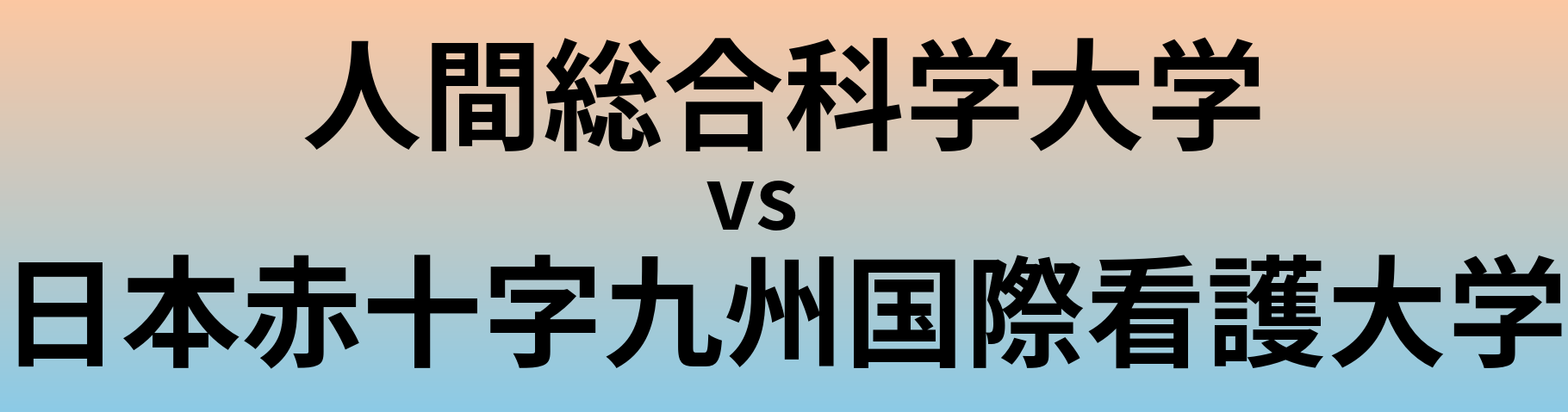 人間総合科学大学と日本赤十字九州国際看護大学 のどちらが良い大学?