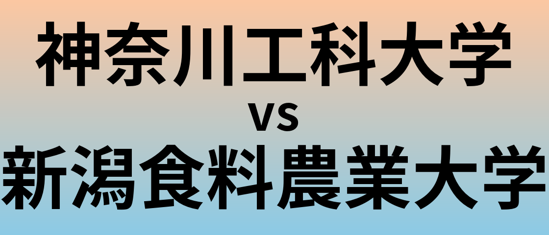神奈川工科大学と新潟食料農業大学 のどちらが良い大学?
