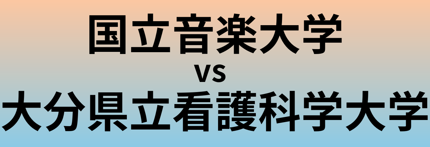 国立音楽大学と大分県立看護科学大学 のどちらが良い大学?