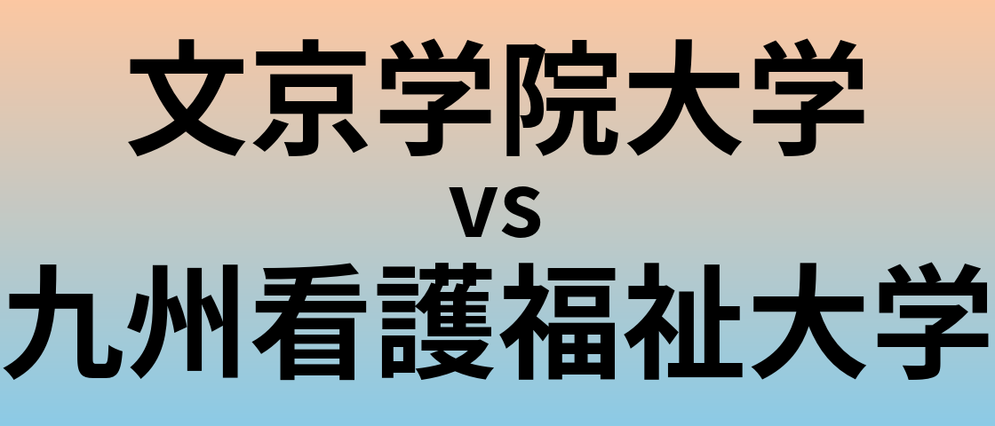 文京学院大学と九州看護福祉大学 のどちらが良い大学?