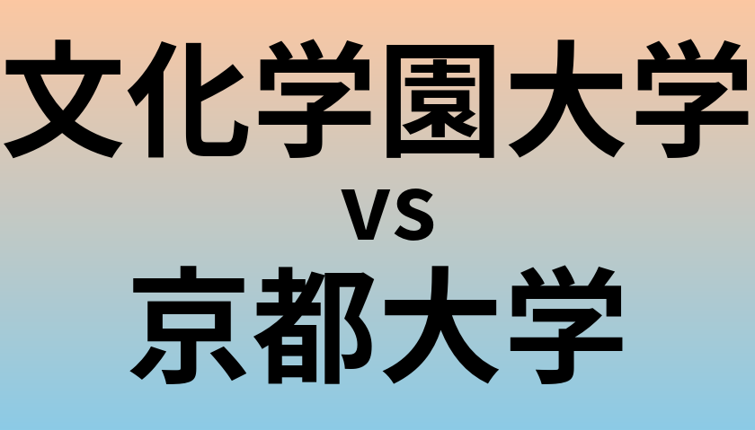 文化学園大学と京都大学 のどちらが良い大学?