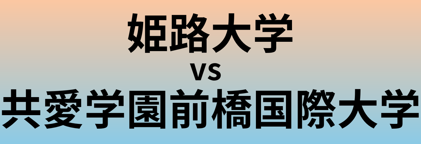 姫路大学と共愛学園前橋国際大学 のどちらが良い大学?