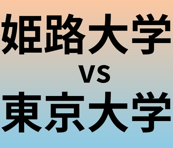 姫路大学と東京大学 のどちらが良い大学?