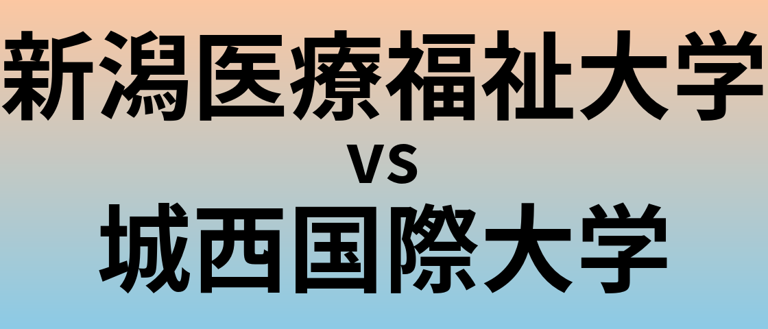 新潟医療福祉大学と城西国際大学 のどちらが良い大学?