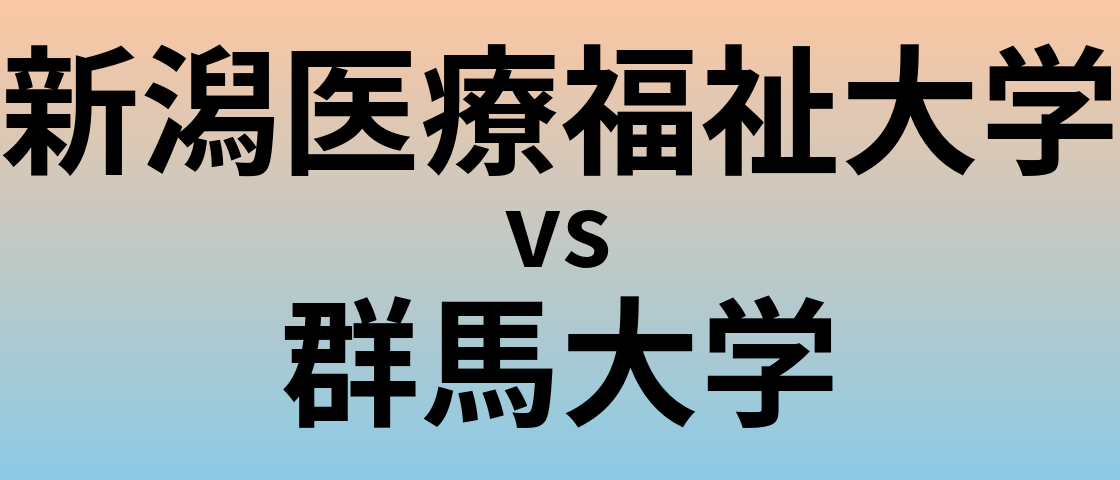 新潟医療福祉大学と群馬大学 のどちらが良い大学?