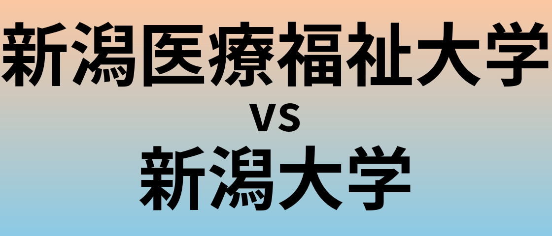 新潟医療福祉大学と新潟大学 のどちらが良い大学?