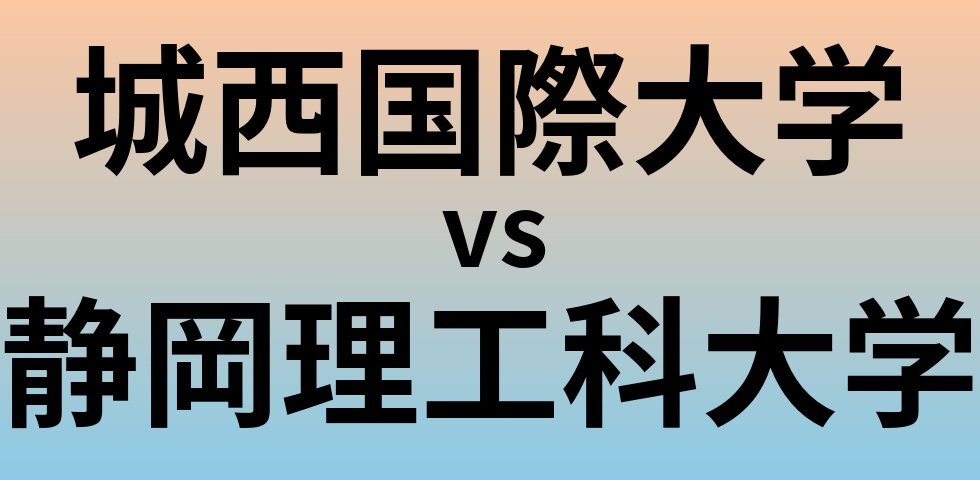 城西国際大学と静岡理工科大学 のどちらが良い大学?